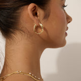 Wavy Textured 18K Gold Plated Earrings