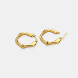 Wavy Textured 18K Gold Plated Earrings