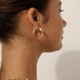 Wavy Textured 18K Gold Plated Earrings