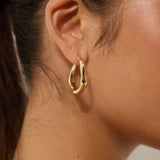 Wavy Textured 18K Gold Plated Earrings