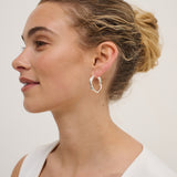 Wavy Textured Silver Plated Earrings