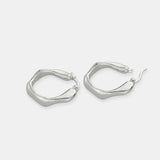Wavy Textured Sterling Silver Plated Earrings