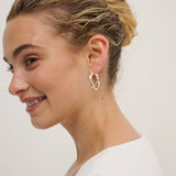 Wavy Textured Silver Plated Earrings
