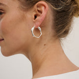 Wavy Textured Silver Plated Earrings