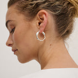 Wavy Textured Silver Plated Earrings