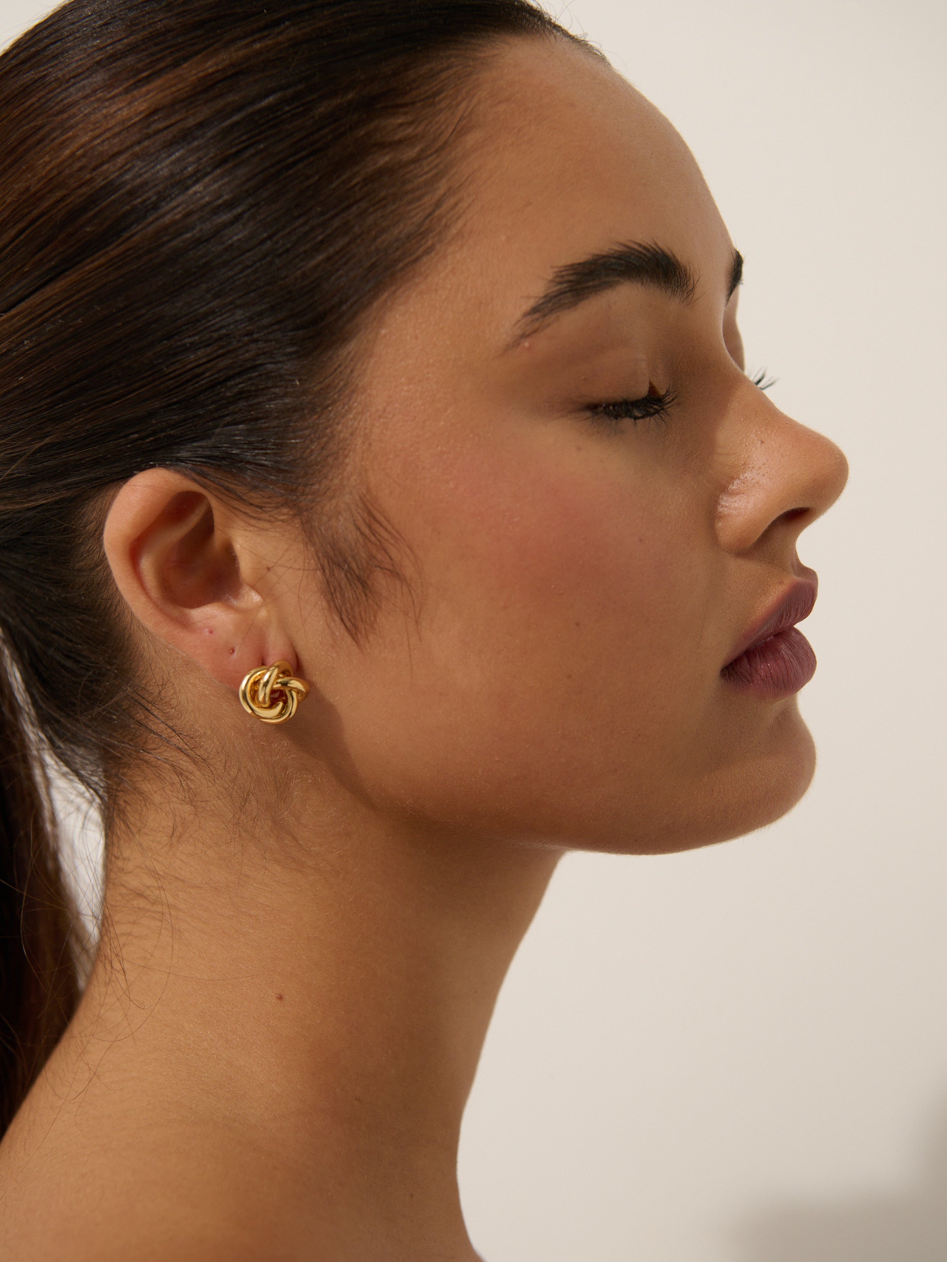 Petit Knotted Gold Plated Earrings