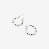 Flat Twist Sterling Silver Plated Earrings