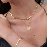 Hammered Plate 18K Gold Plated Necklace