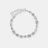 Hammered Plate Sterling Silver Plated Bracelet