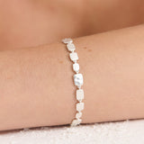 Hammered Plate Sterling Silver Plated Bracelet