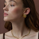 Hammered Plate 18K Gold Plated Necklace
