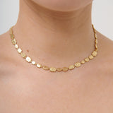 Hammered Plate 18K Gold Plated Necklace