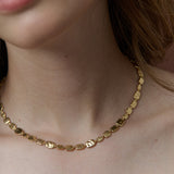 Hammered Plate 18K Gold Plated Necklace