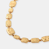 Hammered Plate 18K Gold Plated Necklace