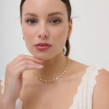 Hammered Plate 18K Gold Plated Necklace