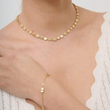 Hammered Plate 18K Gold Plated Necklace