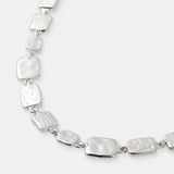 Hammered Plate Sterling Silver Plated Necklace
