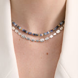 Hammered Plate Sterling Silver Plated Necklace