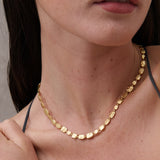 Hammered Plate 18K Gold Plated Necklace