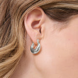 Amaline Sterling Silver Plated Hoop Earrings in Small