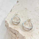 Twist Small Sterling Silver Plated Hoops