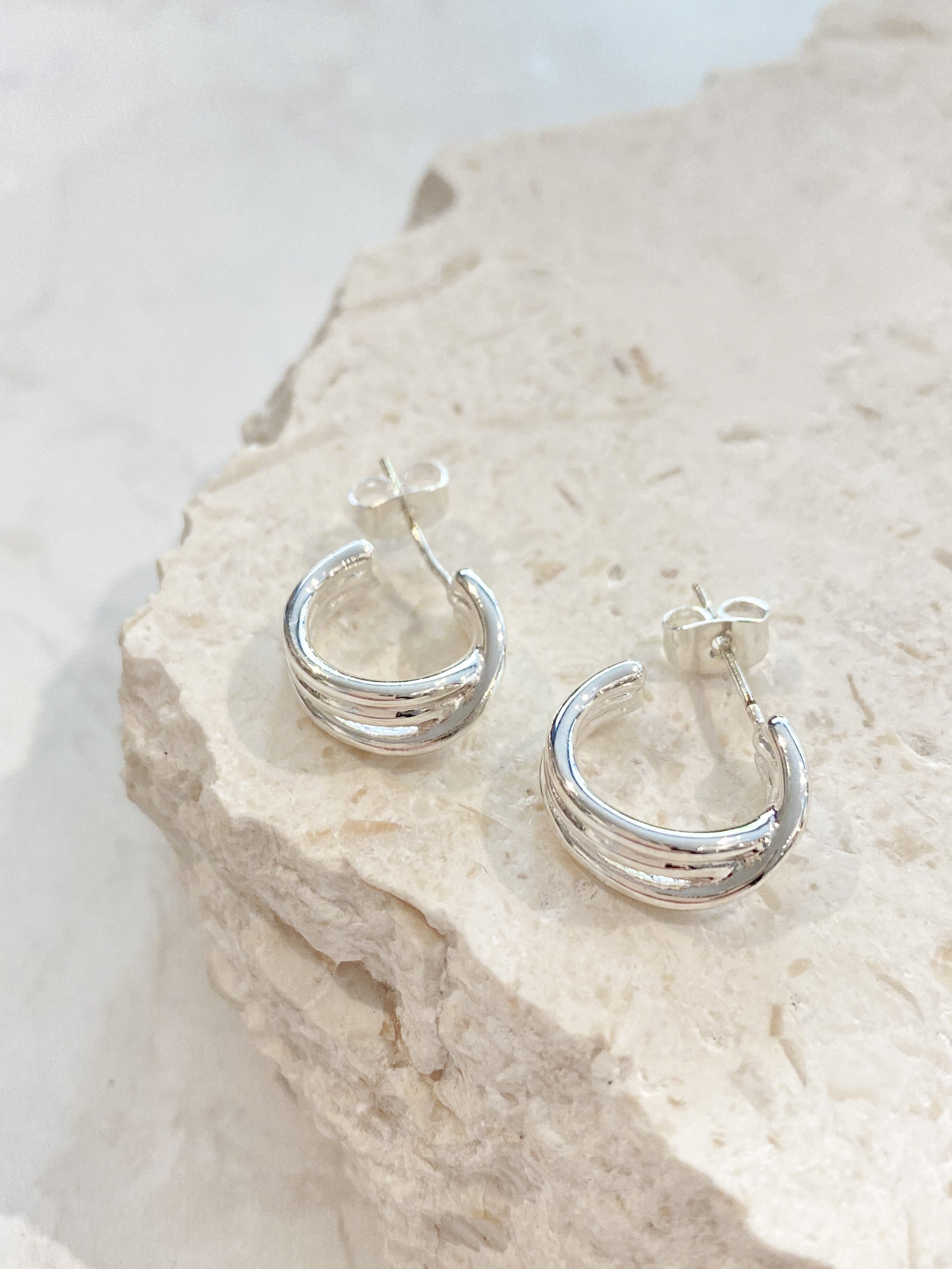 Twist Small Sterling Silver Plated Hoops