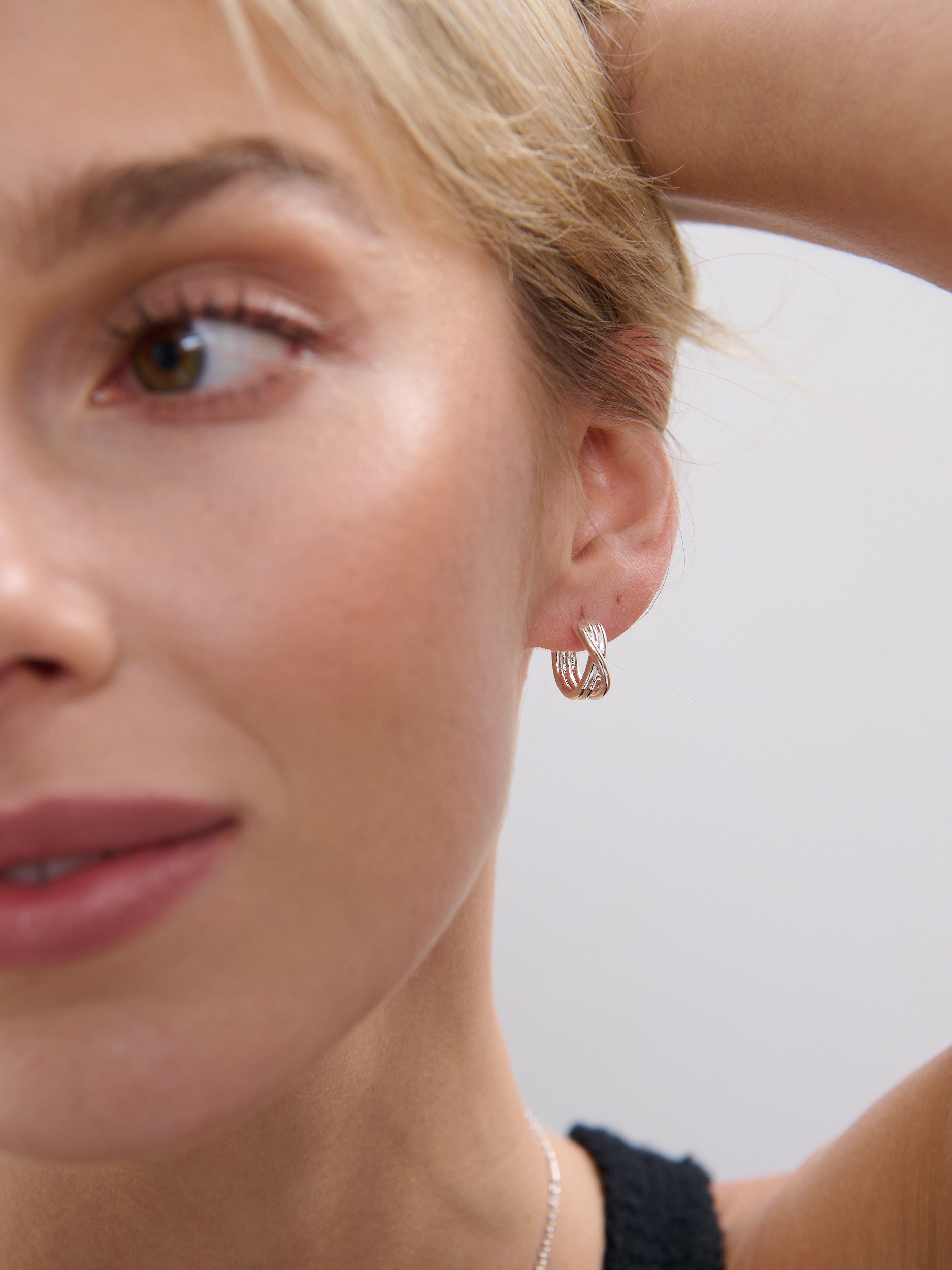 Twist Small Sterling Silver Plated Hoops