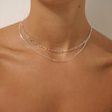 Fine Layered Sterling Silver Plated Necklace