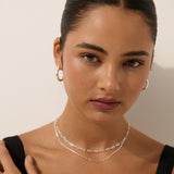 Fine Layered Sterling Silver Plated Necklace