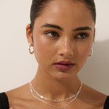 Fine Layered Sterling Silver Plated Necklace