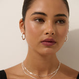 Fine Layered Sterling Silver Plated Necklace