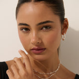 Fine Layered Sterling Silver Plated Necklace