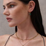 Stone Charm Layered 18K Gold Plated Necklace
