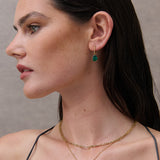 Stone Charm Layered 18K Gold Plated Necklace