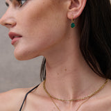 Stone Charm Layered 18K Gold Plated Necklace