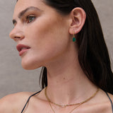 Stone Charm Layered 18K Gold Plated Necklace