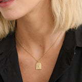 Sun Charm Matte 18K Gold Plated Necklace