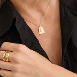 Sun Charm Matte 18K Gold Plated Necklace