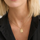 Sun Charm Matte 18K Gold Plated Necklace