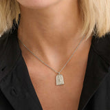 Sun Charm Matte Silver Plated Necklace