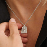 Sun Charm Matte Silver Plated Necklace