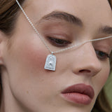 Sun Charm Matte Silver Plated Necklace