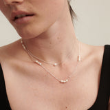Single Pearl Sterling Silver Necklace