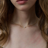 Single Pearl 18K Gold Plated Necklace