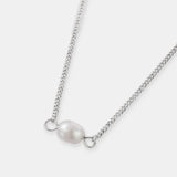 Single Pearl Sterling Silver Necklace