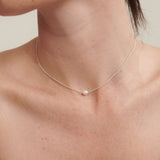 Single Pearl Sterling Silver Necklace