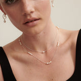 Trio Pearl Silver Plated Necklace