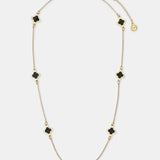 Clover 18K Gold Plated Necklace in Black