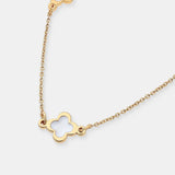 Clover 18K Gold Plated Necklace in White