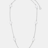 Clover Sterling Silver Plated Necklace in White